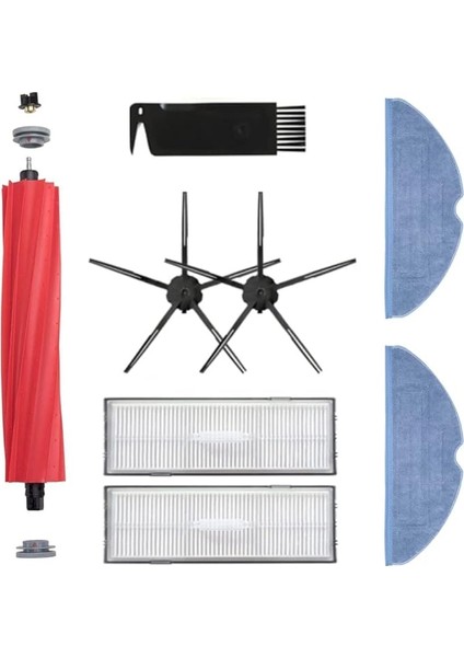 S7 S7 Maxv S7 Plus S7 Maxv Ultra Siyah Uyumlu Yedek Fırça Hepa Filtre Mop Seti-8 Parça