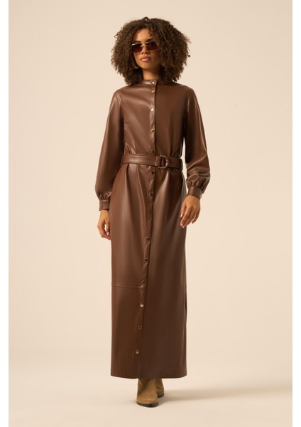 Bayan Deri Elbise Acı Kahve 31225 fırsatları