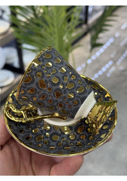 Taliana Gold Gri 6 Lı Porselen Fincan Takımı