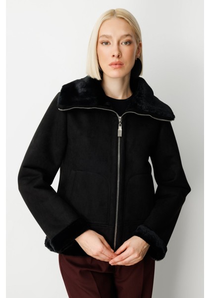 Kadın Içi Peluşlu Güderi Mont 8005 Siyah fiyatları