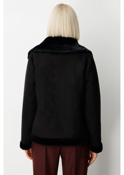 Kadın Içi Peluşlu Güderi Mont 8005 Siyah fırsatları