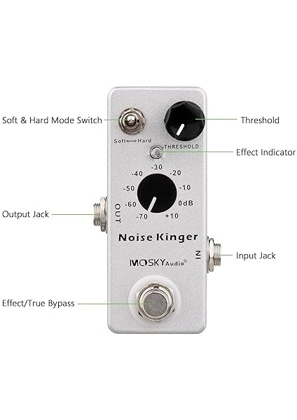 Noise Kinger Noise Gate Gürültü Önleyici Gürültü Azaltıcı Gitar ve Bas Efektörü Elektrik Bas Gitar Efekt Pedalı Gürültü Azaltma 2 Mod Gerçek Baypas Gümüş fırsatları