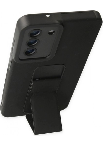 Samsung Galaxy S21 FE Kılıf Mega Standlı Silikon - Siyah modelleri