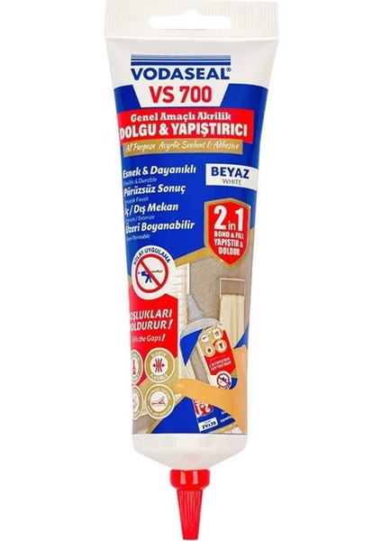 Vodaseal VS700 Akrilik Dolgu ve Yapıştırıcı 400 gr