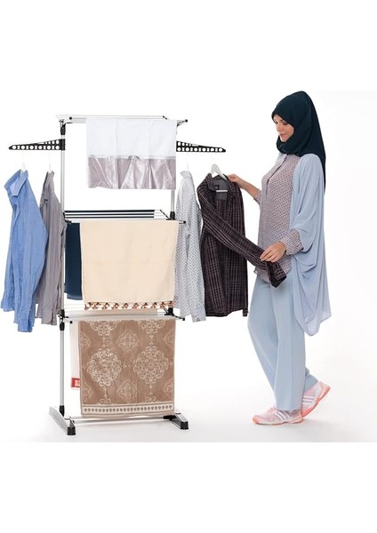 3 Katlı Çamaşır Kurutma Askılığı