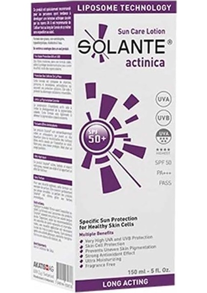 Actinica 150 ml 50 Faktör Güneş Losyonu