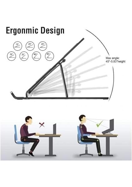 3b Trend Yükseklik Ayarlı Katlanabilir Laptop Tablet Standı Siyah modelleri