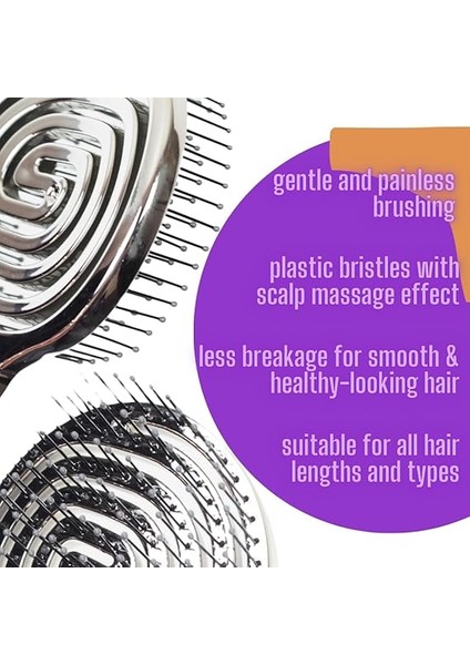 Pro 3D Flexi Kontrol Açma Tarama Saç Fırçası Gümüş - 35 indirimleri