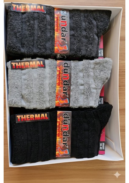 Unisex Havlu Thermal Soket Çorap, Asorti, 12 Adet Fiyatıdır