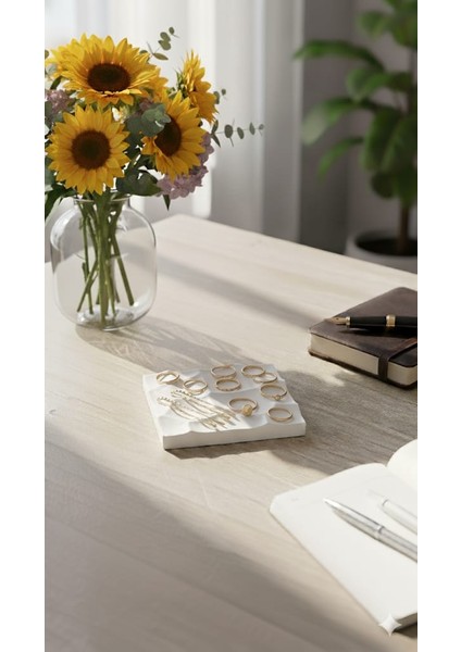 Geometrik Takı Düzenleyici Dekoratif Takı Tabağı Takı Çekim Standı Yüzük Standı