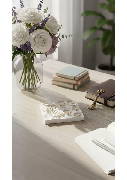 Geometrik Takı Düzenleyici Dekoratif Takı Tabağı Takı Çekim Standı Yüzük Standı