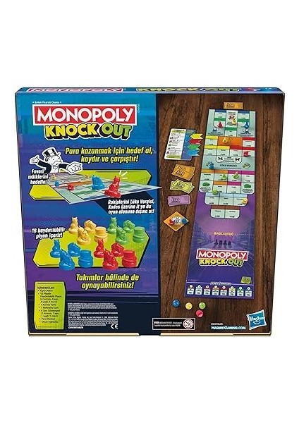 Gaming Monopoly Knockout Aile Partileri Için Kutu Oyunu - Türkçe Versiyonu indirimleri