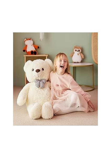 Sevimli Peluş Şaşkın Ayı 80 cm - Sevgiliye Özel Hediye Beyaz fırsatları