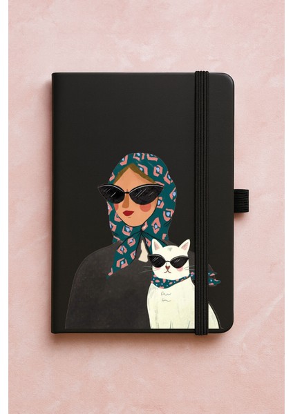 Promosyon Tarihsiz Premium Termo Defter Desenli 192 Yaprak - Ben ve Kedim