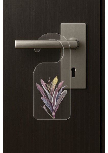 Baskılı Otel Oda Ev Daire Yatak Çocuk Odası Için Desenli Kapı Kolu Askısı Fruticosa