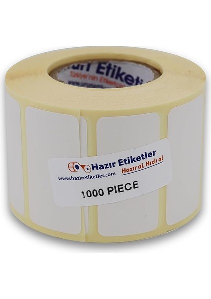Etiketler , Hazır Al Hızlı Al Eko Termal Etiket 50MM x 25MM Ruloda 1000 Adet 40MM Kuka Çapında Direk Termal Transfer Etiketi