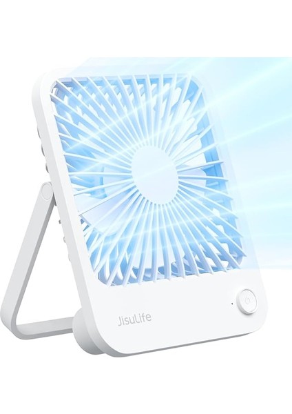 Masa Vantilatörü, Sessiz, Mini Vantilatör, Şarj Edilebilir, 180° Katlanabilir Taşınabilir Vantilatör, Küçük, 4 Hız Ayarı, Ev, Ofis, Seyahat Için, Beyaz