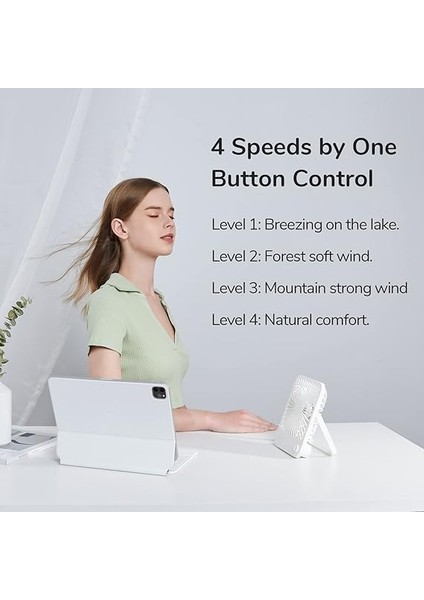 Masa Vantilatörü, Sessiz, Mini Vantilatör, Şarj Edilebilir, 180° Katlanabilir Taşınabilir Vantilatör, Küçük, 4 Hız Ayarı, Ev, Ofis, Seyahat Için, Beyaz modelleri