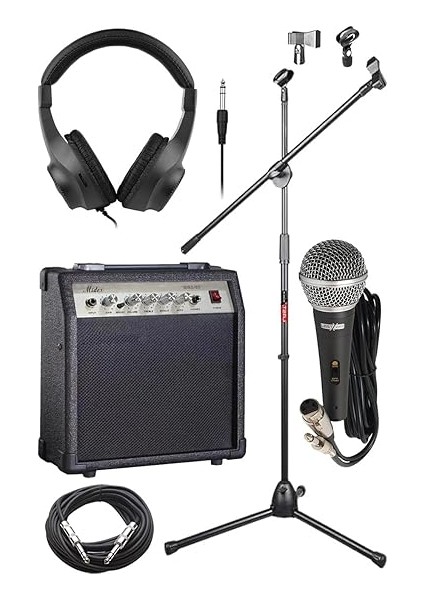 MGA-30BK-PAK Elektro Gitar Amfisi Seti 30 Watt Gain Özellikli (Amfi Mikrofon Stand Kulaklık Jack Kablo) fiyatları