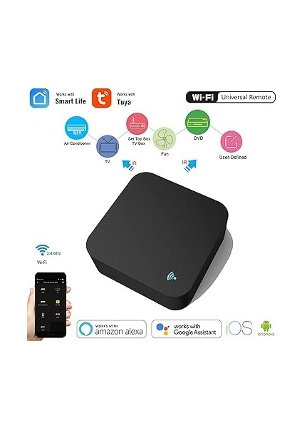 Wifi Akıllı Uzaktan Kumanda Akıllı Ev Kızılötesi Evrensel Uzaktan Kumanda Blaster, Bir Tüm Kontrol Ac Tv DVD CD Aud Klima Sat Vb. Için, Hub Gerektirmez Alexa ve Google Home (Ir) ile Uyumlu fiyatları