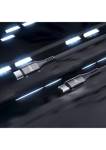 240W 5A E-Mark Çipli Örgülü USB Pd Type-C To Type-C Hızlı Şarj ve Data Kablosu 1 Metre modelleri