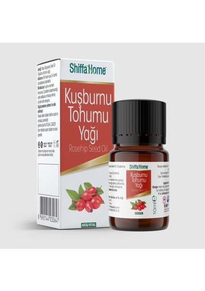 Shiffa Home Kuşburnu Yağı 10 ml | Soğuk PRES,%100 Saf ve Doğal Kuşburnu Tohumu Yağı | Cilt Nemlendirme, Canlandırma ve Yumuşatma