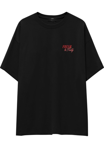 Fresh & Tasty Oversize Tişört - Siyah fiyatları