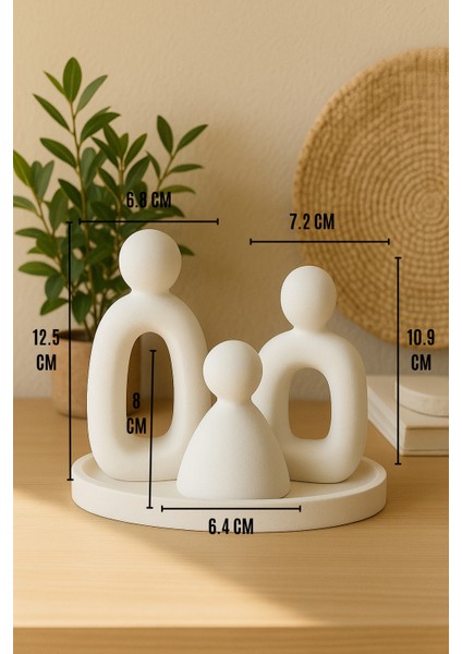 3’lü Set Soyut Aile Figürü – Modern Dekoratif Heykel modelleri