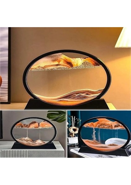 Inç Turuncu Renk Dekoratif Yuvarlak Kum Saati Çöl Temalı Şık Kum Saati Stres Atıcı 18X17CM modelleri