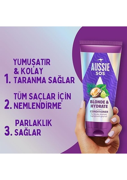 Sos Blonde & Hydrate Açık Renk Boyalı, Röfleli ve Gri Saçlar Için Saç Kremi 350ML modelleri