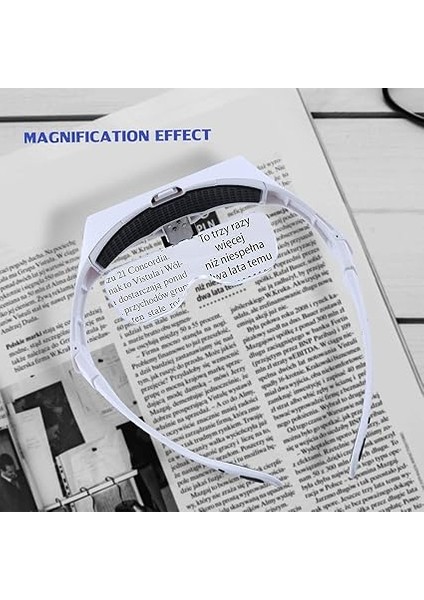 Kafa Bandı Büyüteç Gözlüğü, LED Işıklı, Eller Serbest Arama, Kuyumcu, Saatçi Hobi, 5 Lens, 1.0x 1.5x 2.0x 2.5x 3.5x (Tekrar Kullanılabilir) fiyatları