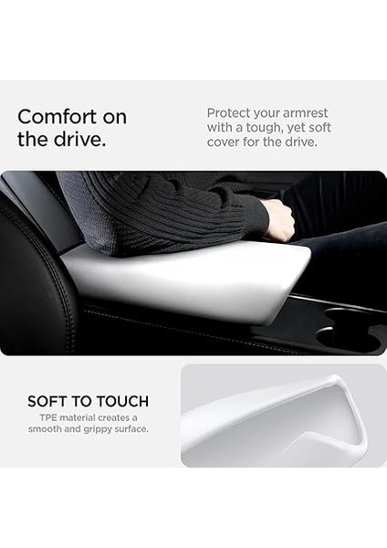 Tesla Model Y (2024-2023) & Model 3 (2023) Kol Dayama (Kolçak) Koruyucu Kılıf TO240 White - ACP07645 indirimleri