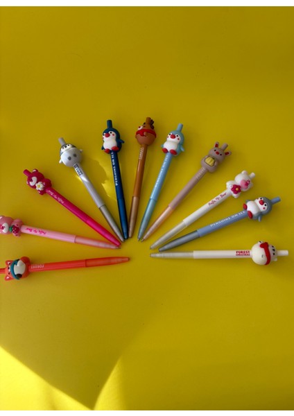 2'li Hayvan Figürlü Versatil Uçlu Kalem Seti | 0.7 Uç | Okul Hediyesi Kalem