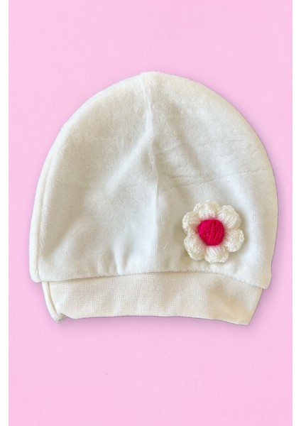 Kadife Tulum 2 Parça Yenidoğan Tulum & Şapka Uzun Kollu Papatya Detaylı Kadife Kıyafet 0-3 Ay modelleri