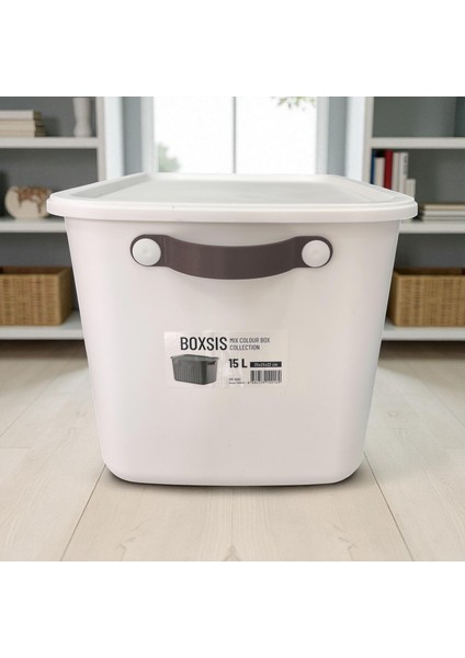Boxsis Mix 10 ,15 ve 20 Lt Çok Amaçlı Düzenleyici Kapaklı Kutu – Dekoratif Saklama Kutusu Organizer