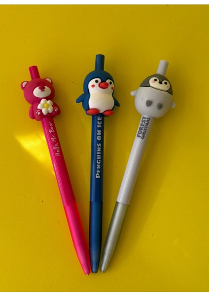 2'li Hayvan Figürlü Versatil Uçlu Kalem Seti | 0.7 Uç | Okul Hediyesi Kalem