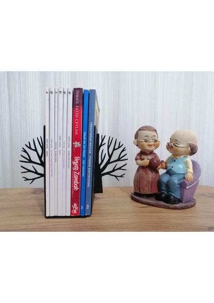 Dekoratif Hayat Ağacı Metal Kitap Tutucu 2'li Paket