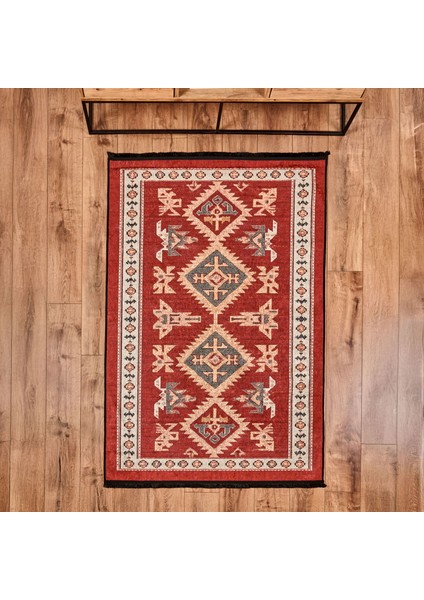 Soft Uşak Eşme Desenli Halı - Kırmızı - 120X180 cm fiyatları