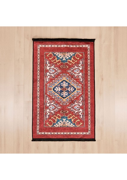 Soft Uşak Saray Desenli Halı - Kırmızı - 80X150 cm