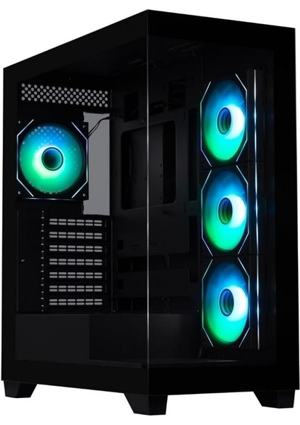 Cube Premium 600W 80+ Tempered Glass Frgb USB 3.0 Mesh Atx Mid Tower Siyah Kasa