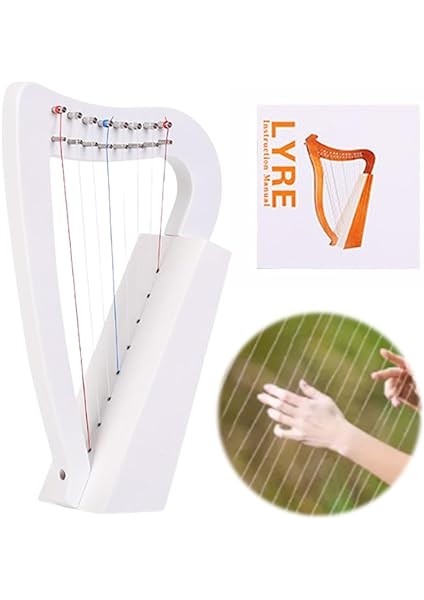 Telli Lyre Arp Masif Ahşap Müzik Enstrümanı Yeni Başlayanlar Için, Yetişkinler Için (Beyaz) fiyatları