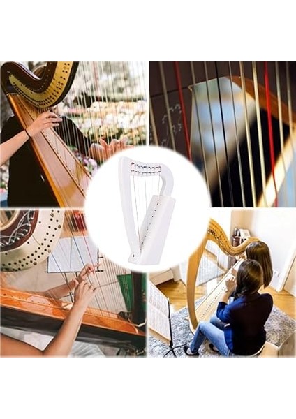 Telli Lyre Arp Masif Ahşap Müzik Enstrümanı Yeni Başlayanlar Için, Yetişkinler Için (Beyaz) modelleri