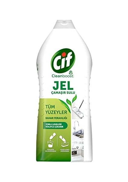 Cif Jel Yüzey Temizleyici Cleanboost Tüm Yüzeyler Için Leke Çıkarıcı Çamaşır Sulu Bahar Ferahlığı 1500 ml modelleri