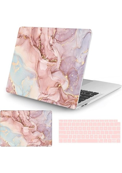 Air 13 Inç 2020 2019 2018 Release A2179 A2337 M1 ile Uyumlu Kılıf, Mermer Desenli Tasarım Ince Koruyucu Plastik Sert Kabuk Kılıf ve Hava ile Aynı Paragraf Klavye Kapağı 13"