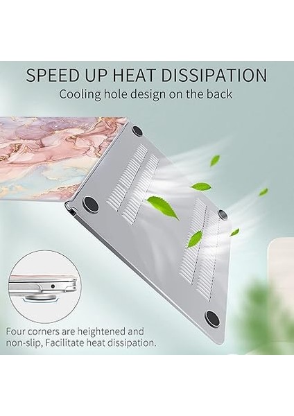 Air 13 Inç 2020 2019 2018 Release A2179 A2337 M1 ile Uyumlu Kılıf, Mermer Desenli Tasarım Ince Koruyucu Plastik Sert Kabuk Kılıf ve Hava ile Aynı Paragraf Klavye Kapağı 13" modelleri