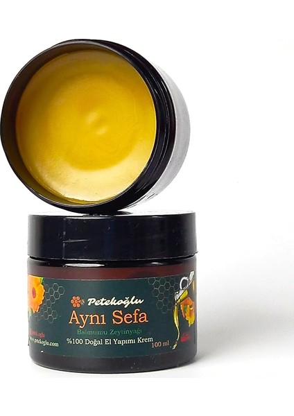 (100ML) El Yapımı Aynısefa Çiçeği Kremi Balmumu Zeytinyağı Kremi Merhemi Onarıcı Nemlendirici Krem