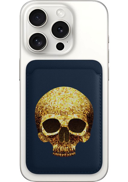 iPhone 11 12 13 14 15 16 17 Pro Max Plus Air Magsafe Mıknatıslı Lacivert Kartlık Disco Skull