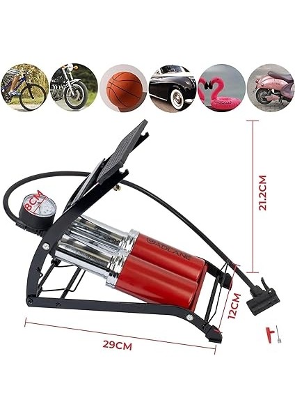 Çift Silindir Ayak Lastik Pompası - Araba Bisiklet Motosiklet Top Şişme Yatak fiyatları