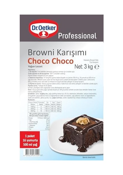 Dr. Oetker Choco Choco (Brownie Karışımı) 3 kg fiyatları