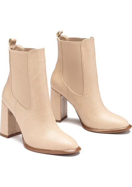 Kadın Kaymaz Taban Elastik Yan Bantlı Yüksek Topuklu Günlük Bot 1510